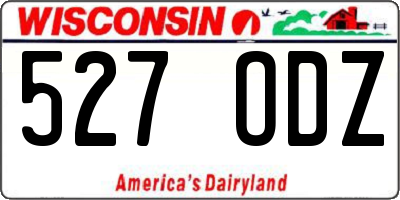 WI license plate 527ODZ