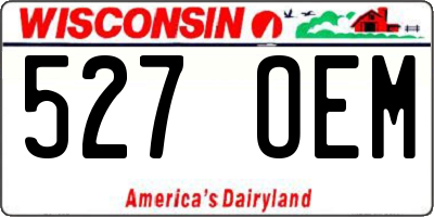 WI license plate 527OEM