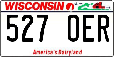 WI license plate 527OER