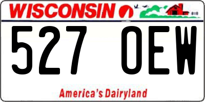 WI license plate 527OEW