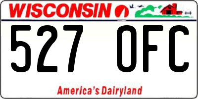 WI license plate 527OFC