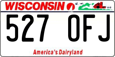 WI license plate 527OFJ