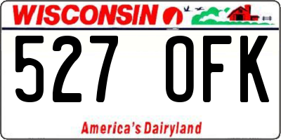 WI license plate 527OFK
