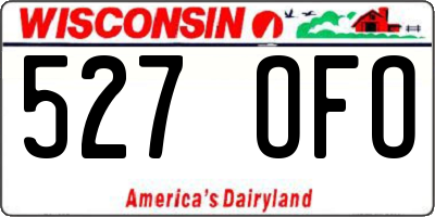 WI license plate 527OFO