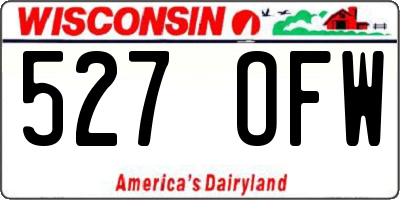 WI license plate 527OFW