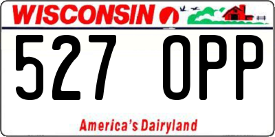 WI license plate 527OPP