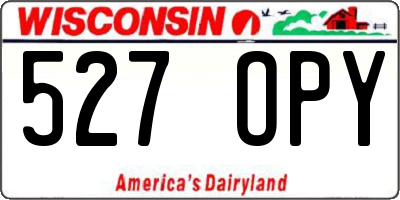 WI license plate 527OPY