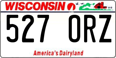 WI license plate 527ORZ