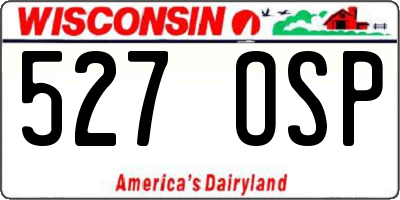 WI license plate 527OSP