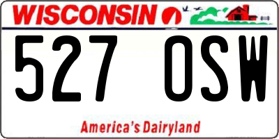 WI license plate 527OSW