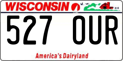WI license plate 527OUR