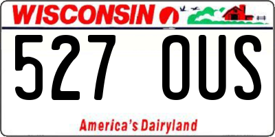 WI license plate 527OUS