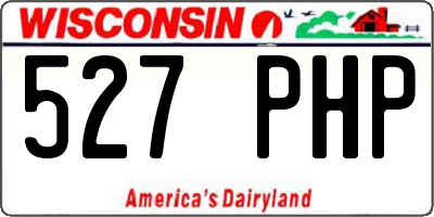 WI license plate 527PHP