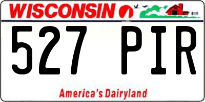 WI license plate 527PIR