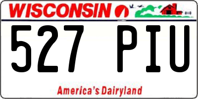 WI license plate 527PIU