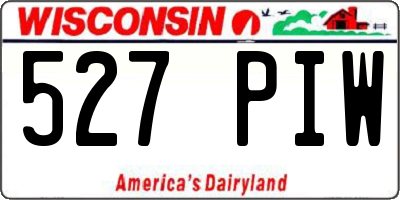WI license plate 527PIW