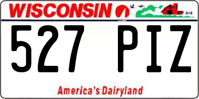 WI license plate 527PIZ