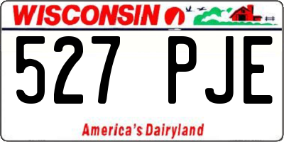 WI license plate 527PJE