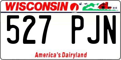 WI license plate 527PJN