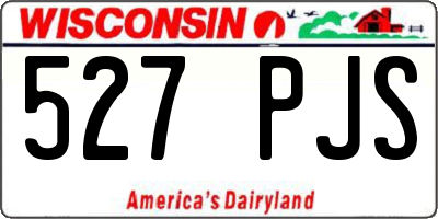 WI license plate 527PJS