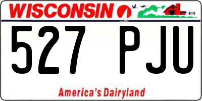 WI license plate 527PJU