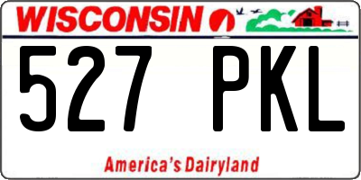 WI license plate 527PKL