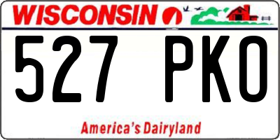 WI license plate 527PKO