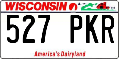 WI license plate 527PKR