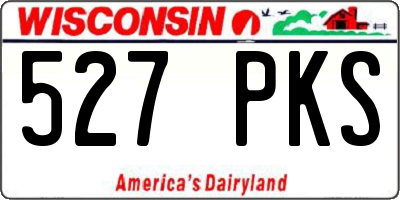 WI license plate 527PKS