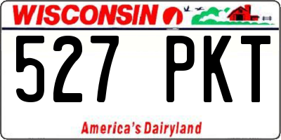 WI license plate 527PKT