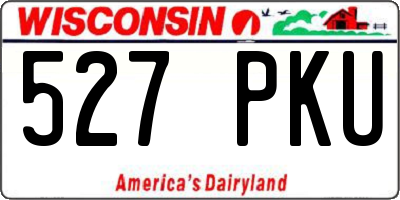 WI license plate 527PKU