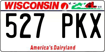 WI license plate 527PKX