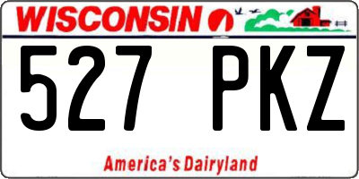 WI license plate 527PKZ