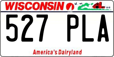 WI license plate 527PLA