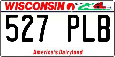 WI license plate 527PLB