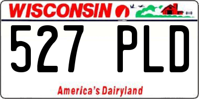 WI license plate 527PLD