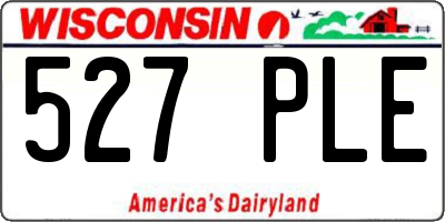 WI license plate 527PLE