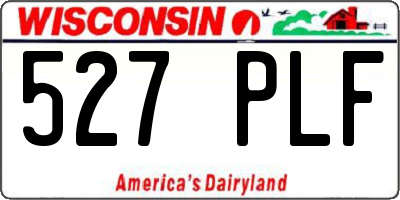 WI license plate 527PLF