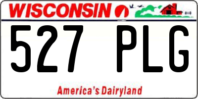 WI license plate 527PLG