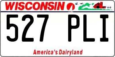 WI license plate 527PLI