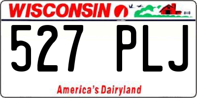 WI license plate 527PLJ
