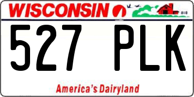 WI license plate 527PLK