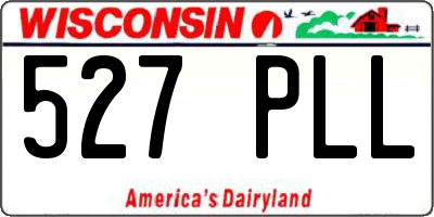 WI license plate 527PLL