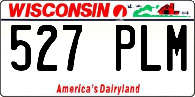 WI license plate 527PLM