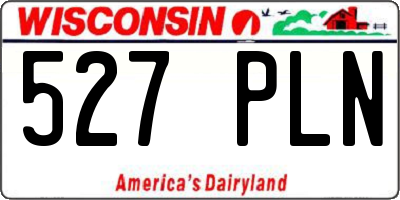 WI license plate 527PLN