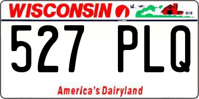 WI license plate 527PLQ