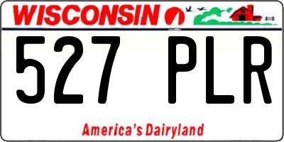 WI license plate 527PLR