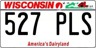 WI license plate 527PLS