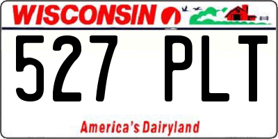 WI license plate 527PLT