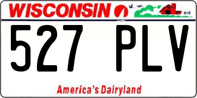WI license plate 527PLV